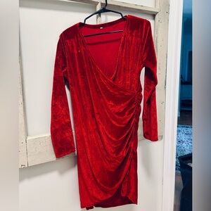 H&M Red Elegant Draped Dress